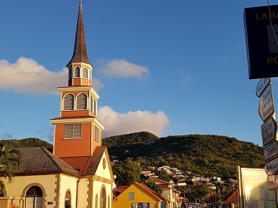 The little church of Petit Anse d'Arlet in the afternoon light.
