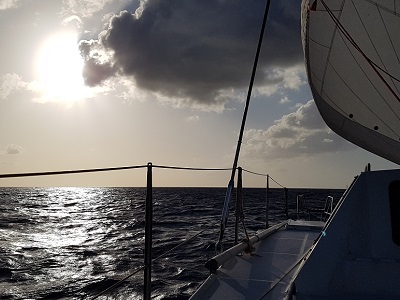A beautiful sky as a preparation for our night sail to Dominica.