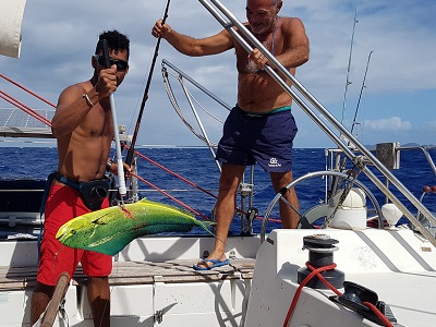 Our lucky charm Cyril with his beautiful catch that made our day...