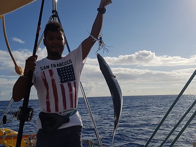 Another Barracuda who could not resist our squid lure. Unfortunately not for eating in this location, so back into the water he goes.