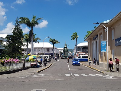 The main square of Basseterre.