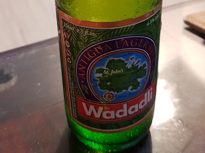 Finally time for the real tourism. Wadadli. The pride of Antiguan beer. Cheers!