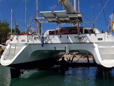 Three weeks later than planned, but the boat finally goes out of the water.