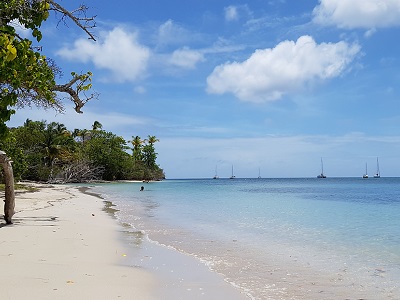 The calm beach of Sainte Anne.