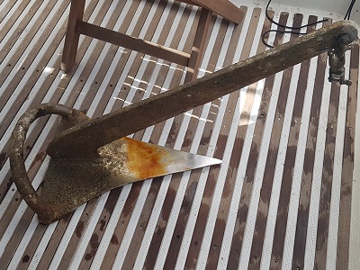 The Rocna anchor after some free diving efforts.